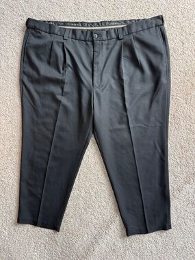 Oak Hill DXL Men's Black Dress Pants 52x28 Waist-Relaxer Big & Tall EUC